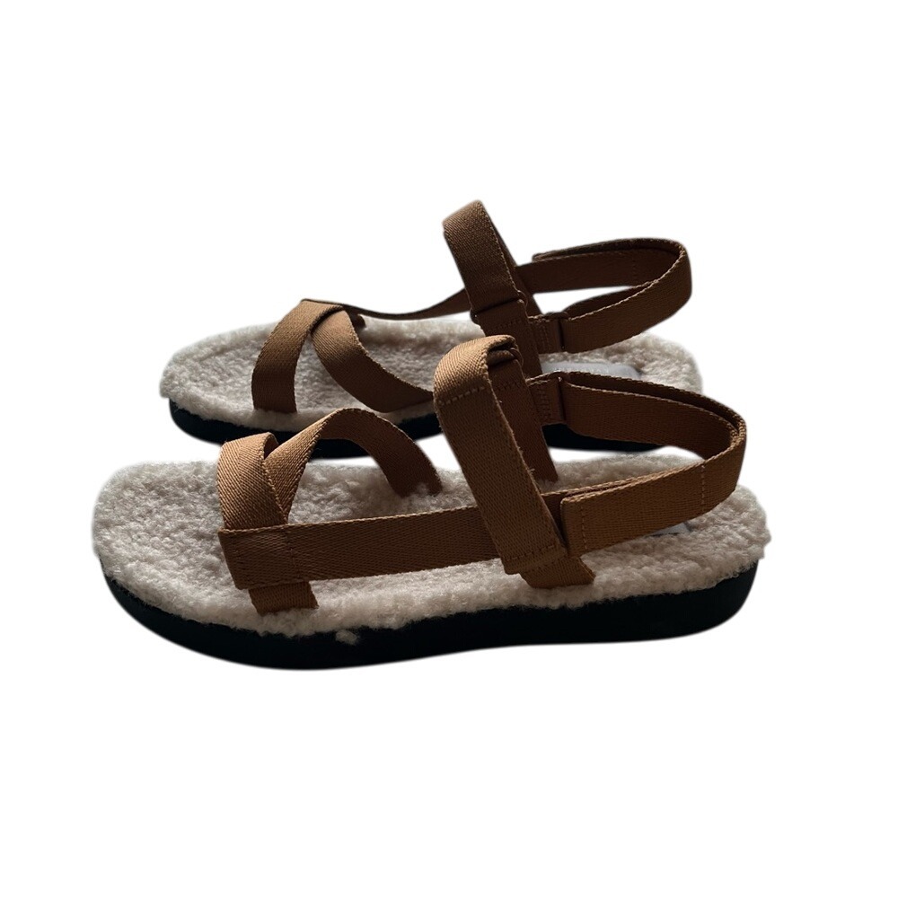 NIB Everlane The Renew Teddy Sport Nylon Brown Sandal Size 8 - Picture 9 of 11